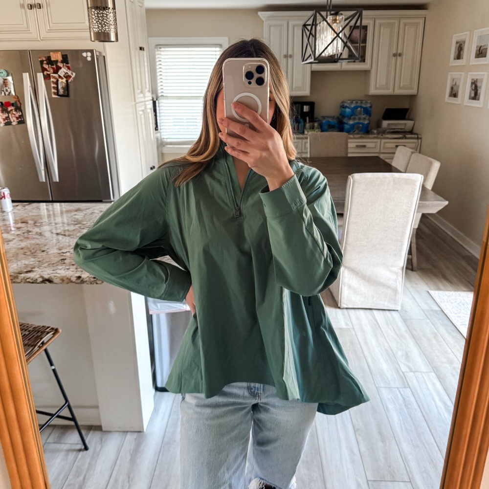 Athleta Lightweight Half Zip Pullover Jacket Gree… - image 1